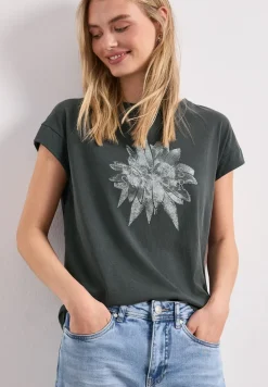 Shirt met hangende schouder en artwork