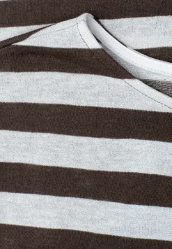 Shirt met hangende schouders, strepen en glitter