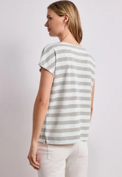 Shirt met hangende schouders, strepen en glitter