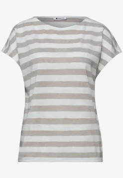 Shirt met hangende schouders, strepen en glitter