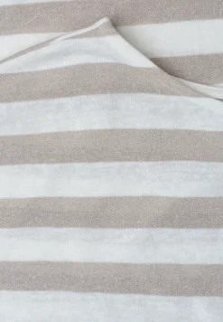Shirt met hangende schouders, strepen en glitter