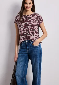 Shirt met hangende schouder en print