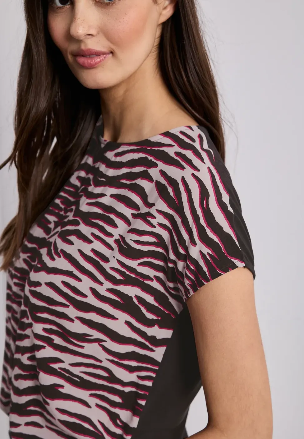 Shirt met hangende schouder en print