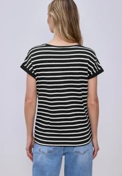Shirt met hangende schouder en strepen
