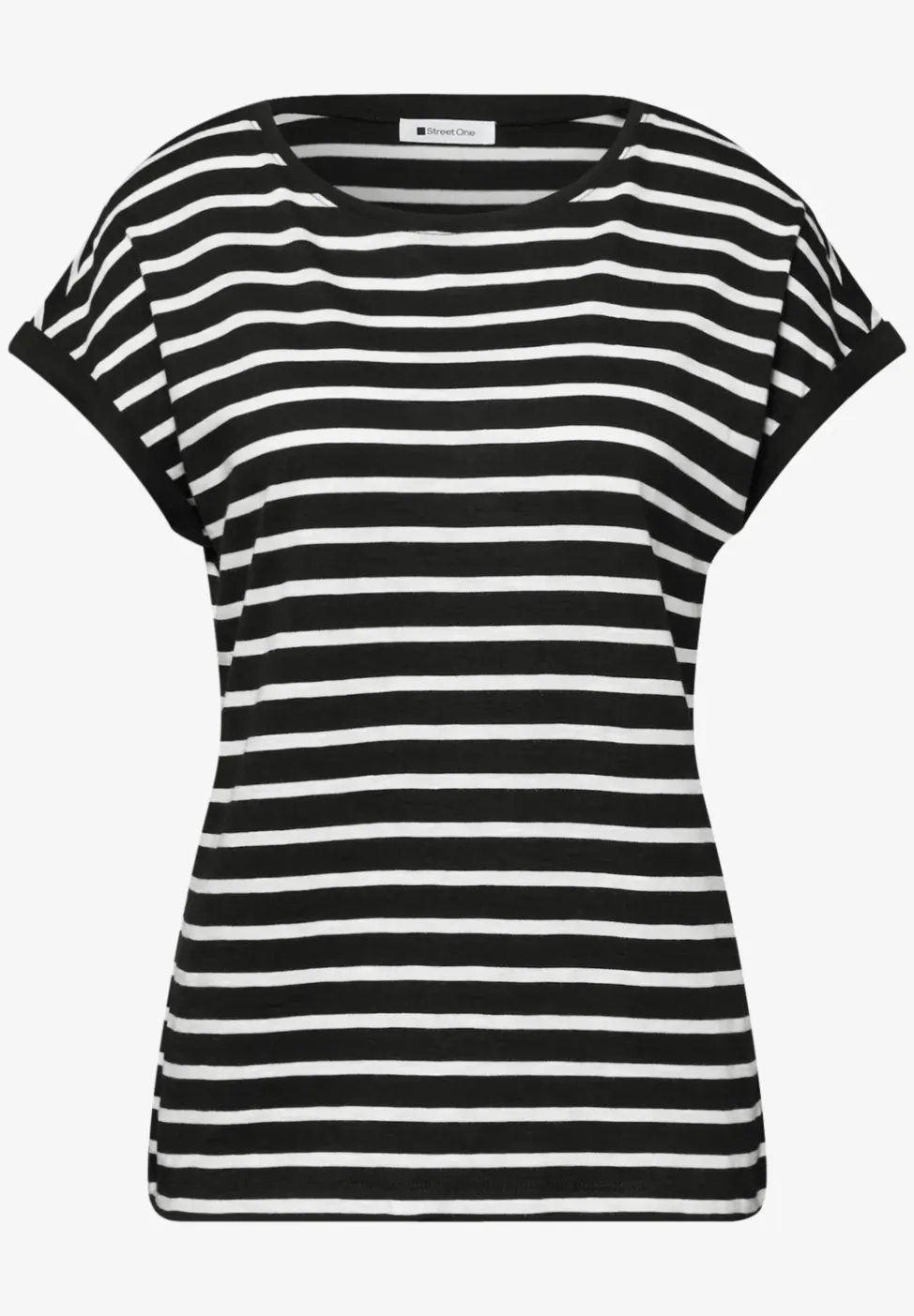 Shirt met hangende schouder en strepen
