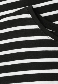 Shirt met hangende schouder en strepen