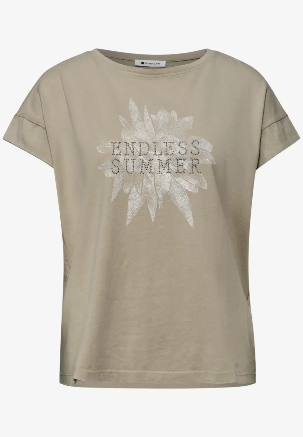 Shirt met hangende schouder en artwork