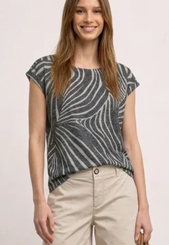 Shirt met hangende schouders in burnout-look