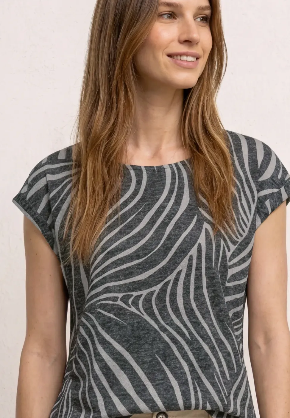 Shirt met hangende schouders in burnout-look