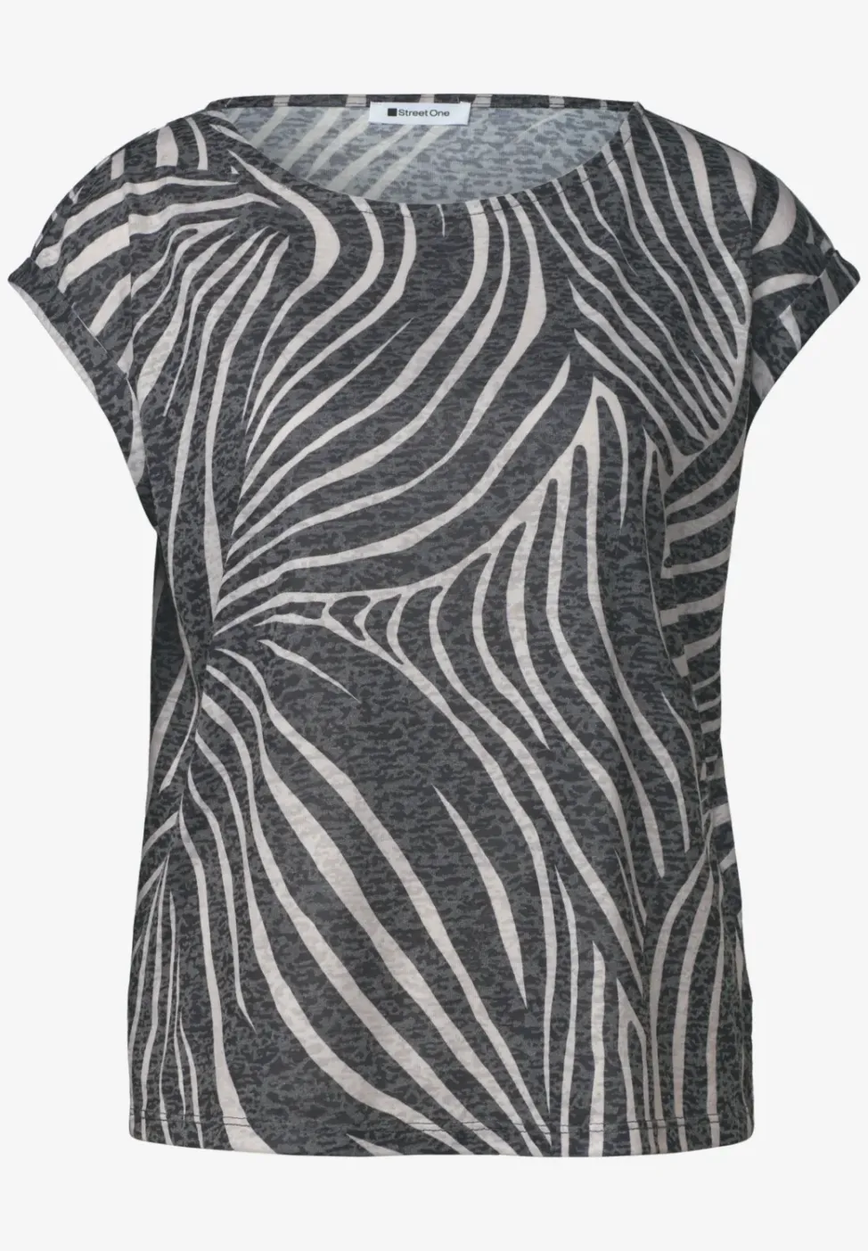 Shirt met hangende schouders in burnout-look