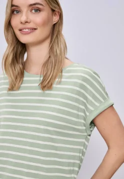 Shirt met hangende schouder en strepen
