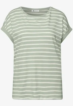 Shirt met hangende schouder en strepen
