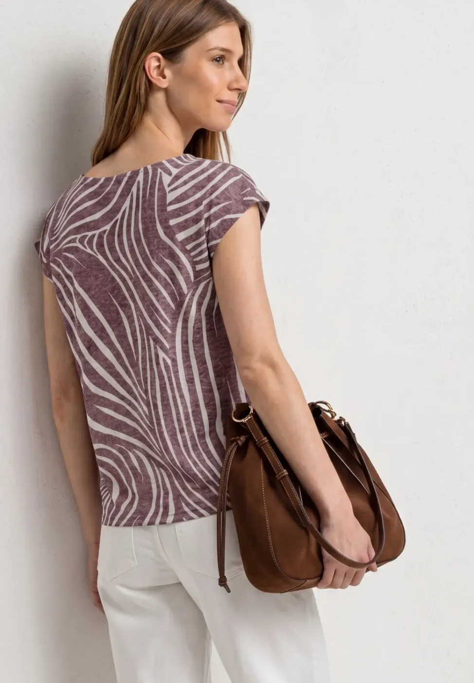 Shirt met hangende schouders in burnout-look