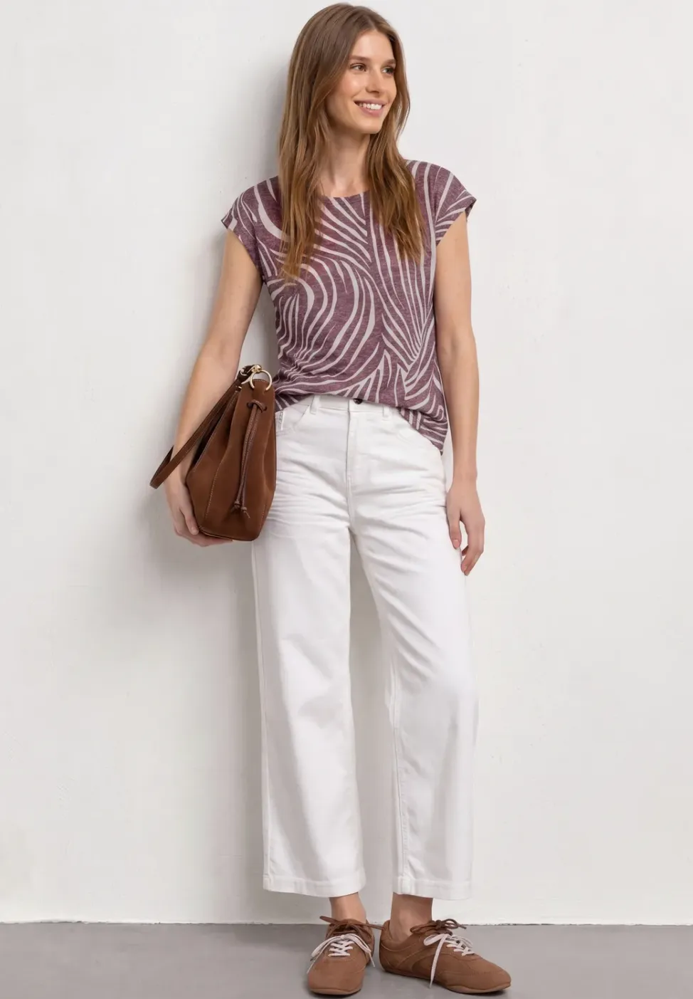 Shirt met hangende schouders in burnout-look