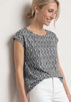 Shirt met hangende schouders in burnout-look