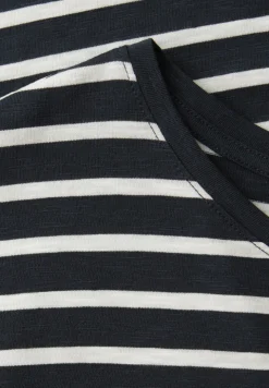 Shirt met hangende schouder en strepen