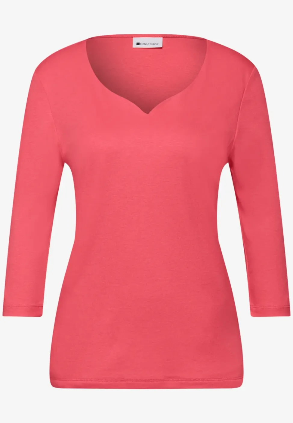 Shirt met hartvormige halslijn
