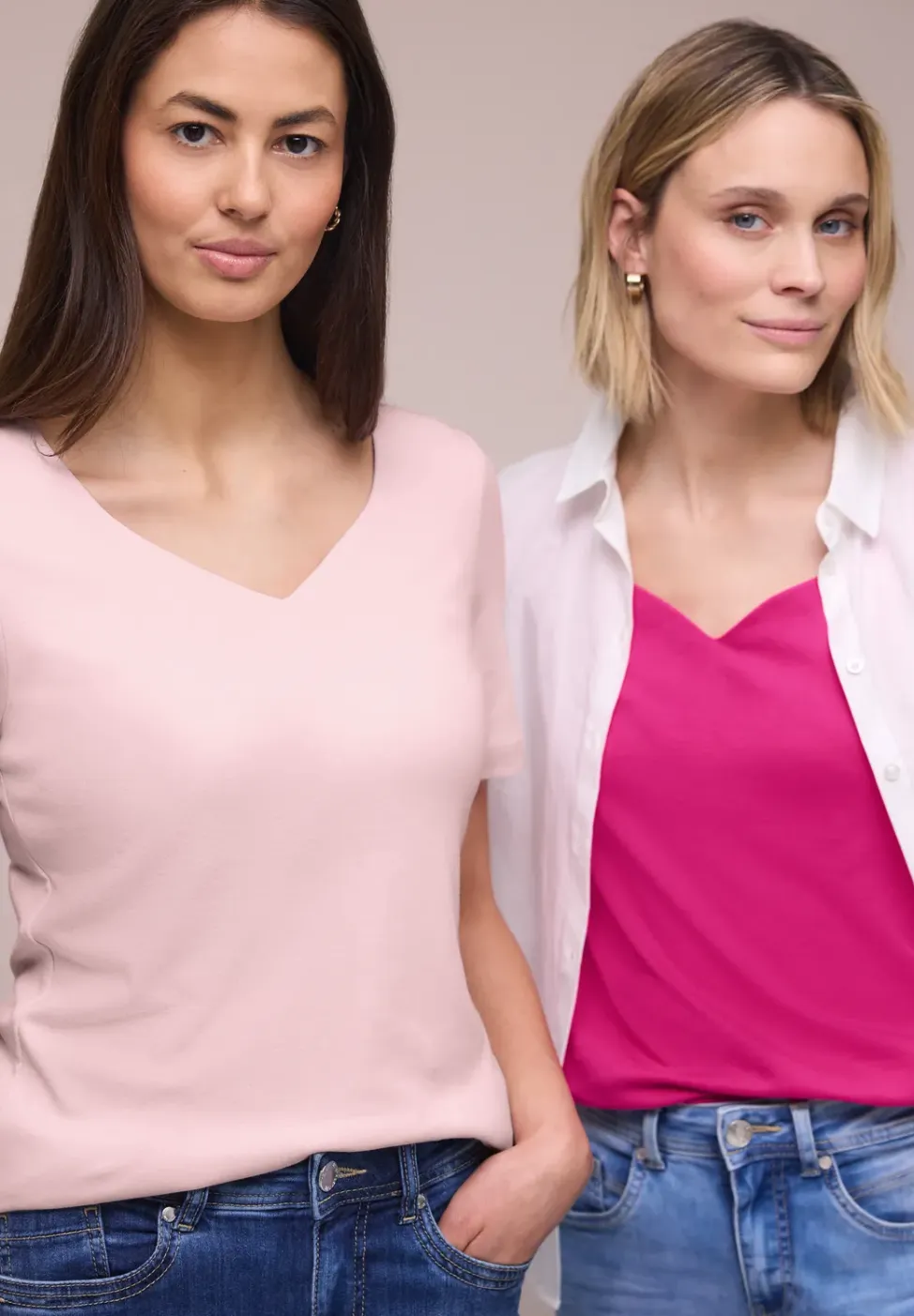 Shirt met hartvormige halslijn in een pak van 2