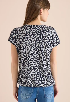 Shirt met kanten detail en leoprint