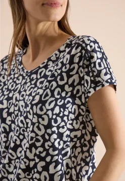 Shirt met kanten detail en leoprint