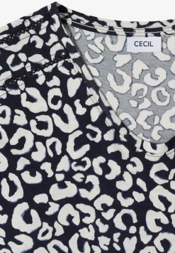 Shirt met kanten detail en leoprint