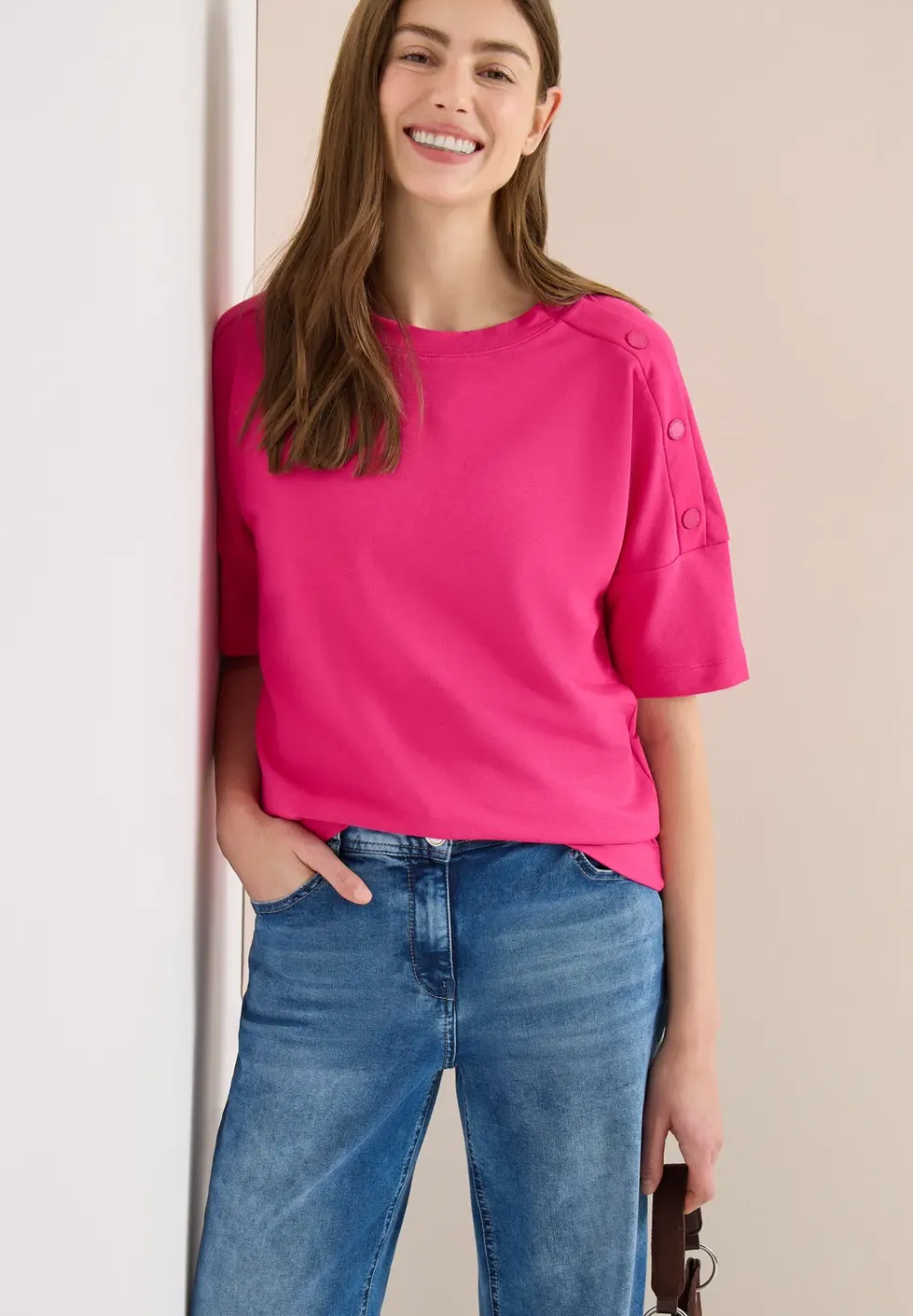 Shirt met knoopdetail