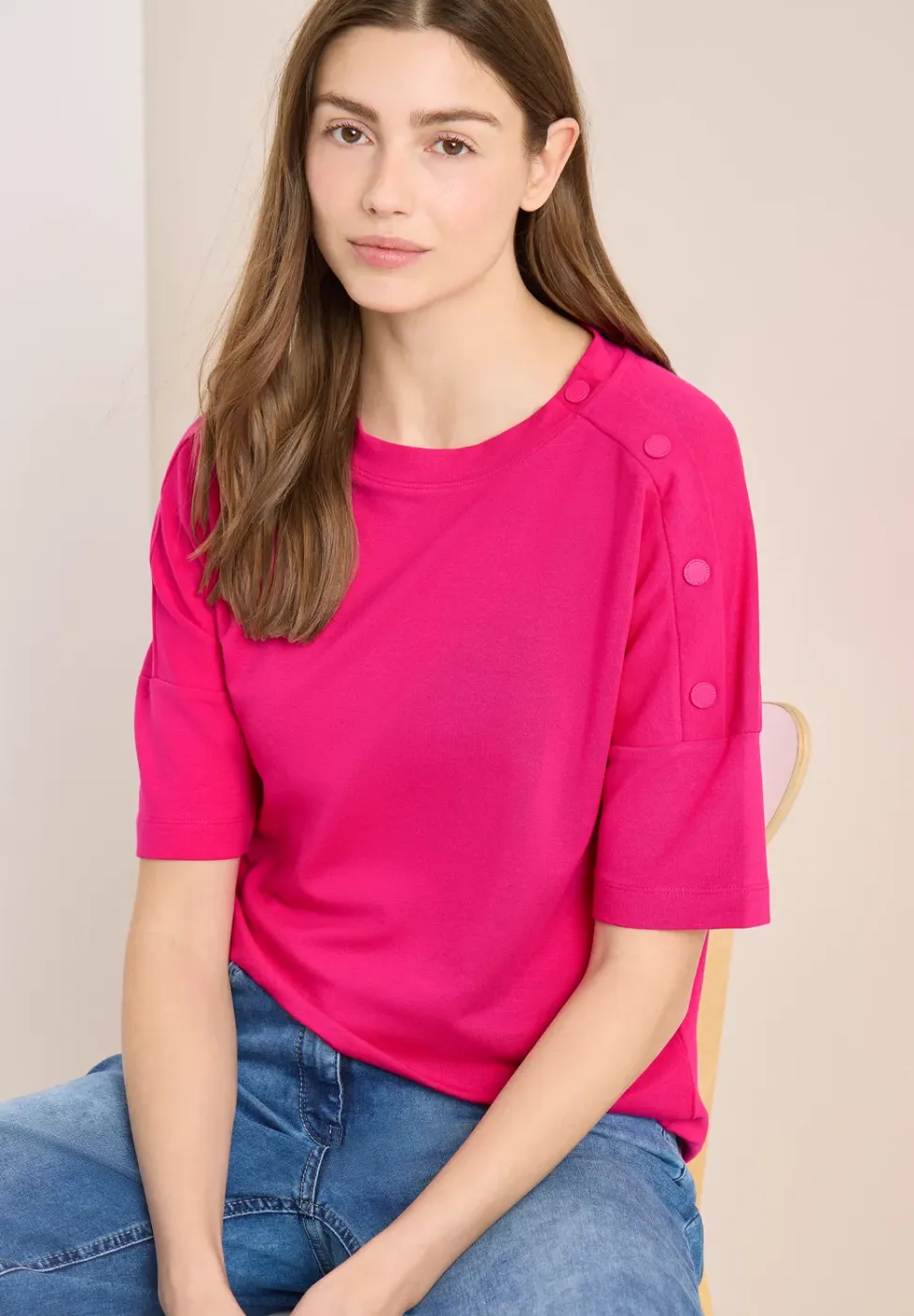 Shirt met knoopdetail