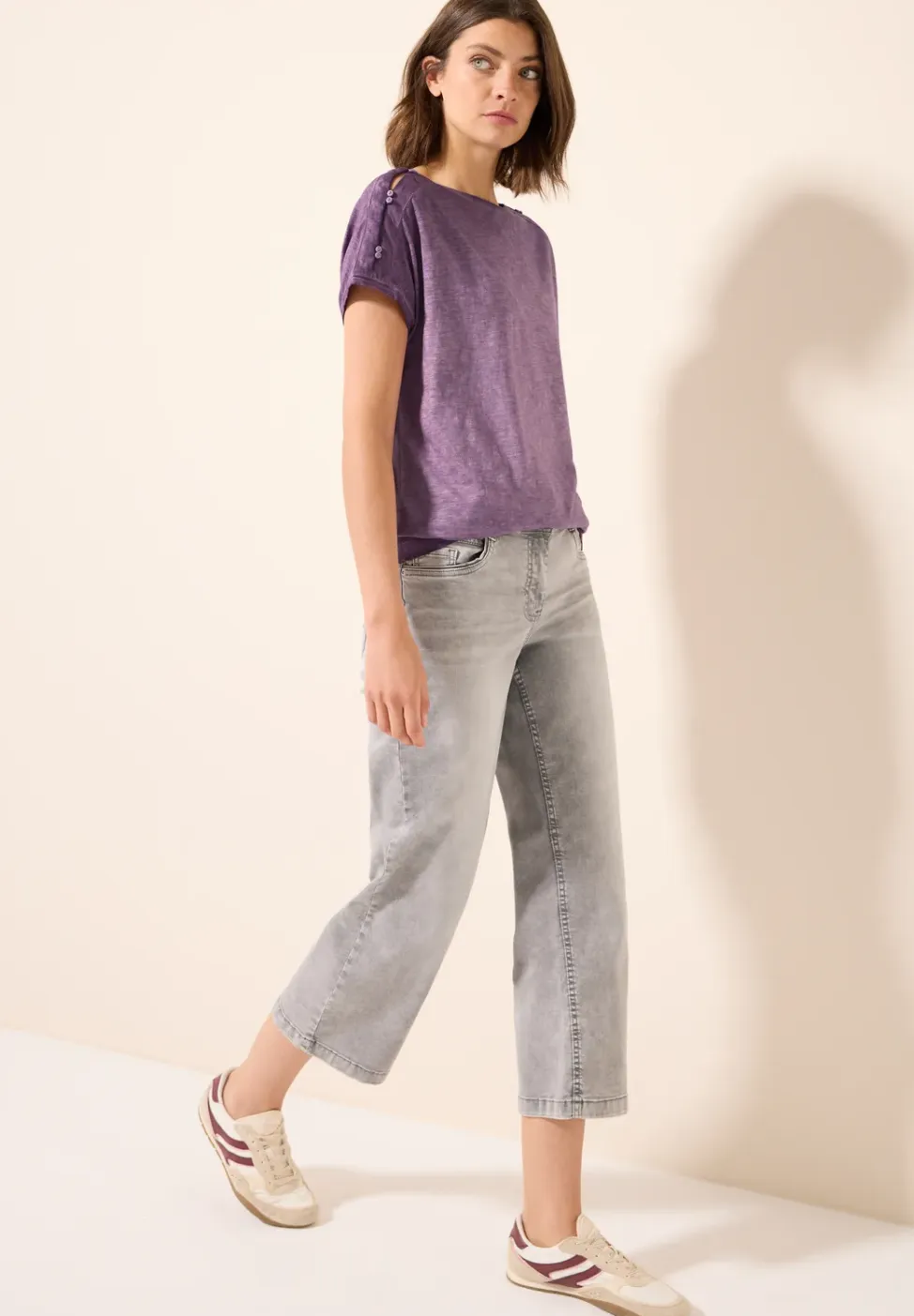 Shirt met knoopdetail