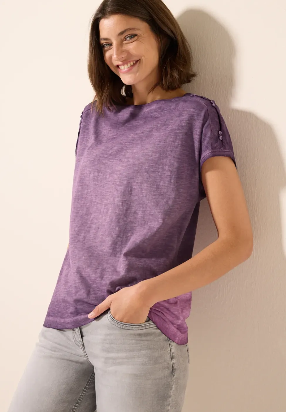 Shirt met knoopdetail