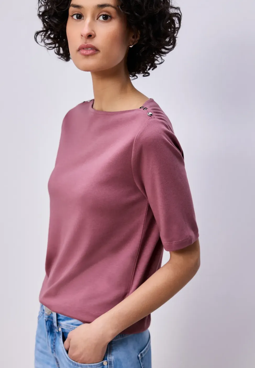Shirt met knoopdetail