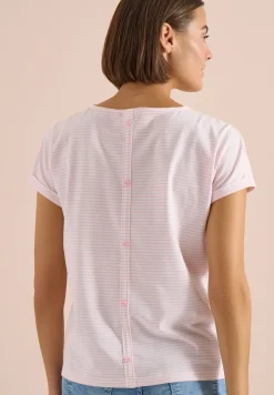 Shirt met korte mouwen, boothals en knopen
