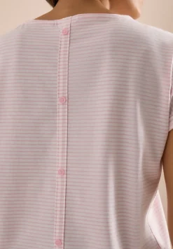 Shirt met korte mouwen, boothals en knopen