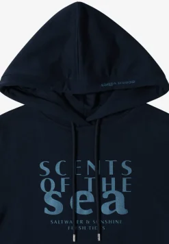 Shirt met korte mouwen, capuchon en tekst