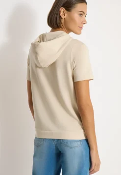 Shirt met korte mouwen, capuchon en tekst