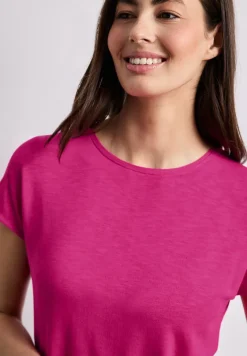 Shirt met korte mouwen en boothals