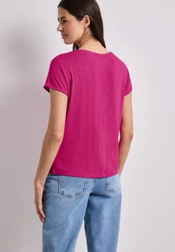 Shirt met korte mouwen en boothals