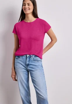 Shirt met korte mouwen en boothals