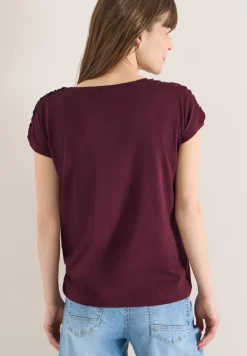 Shirt met korte mouwen en rimpels