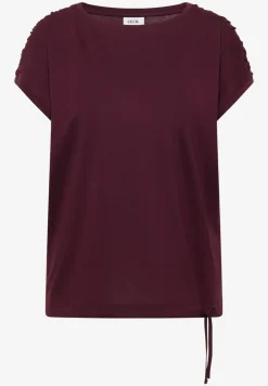 Shirt met korte mouwen en rimpels