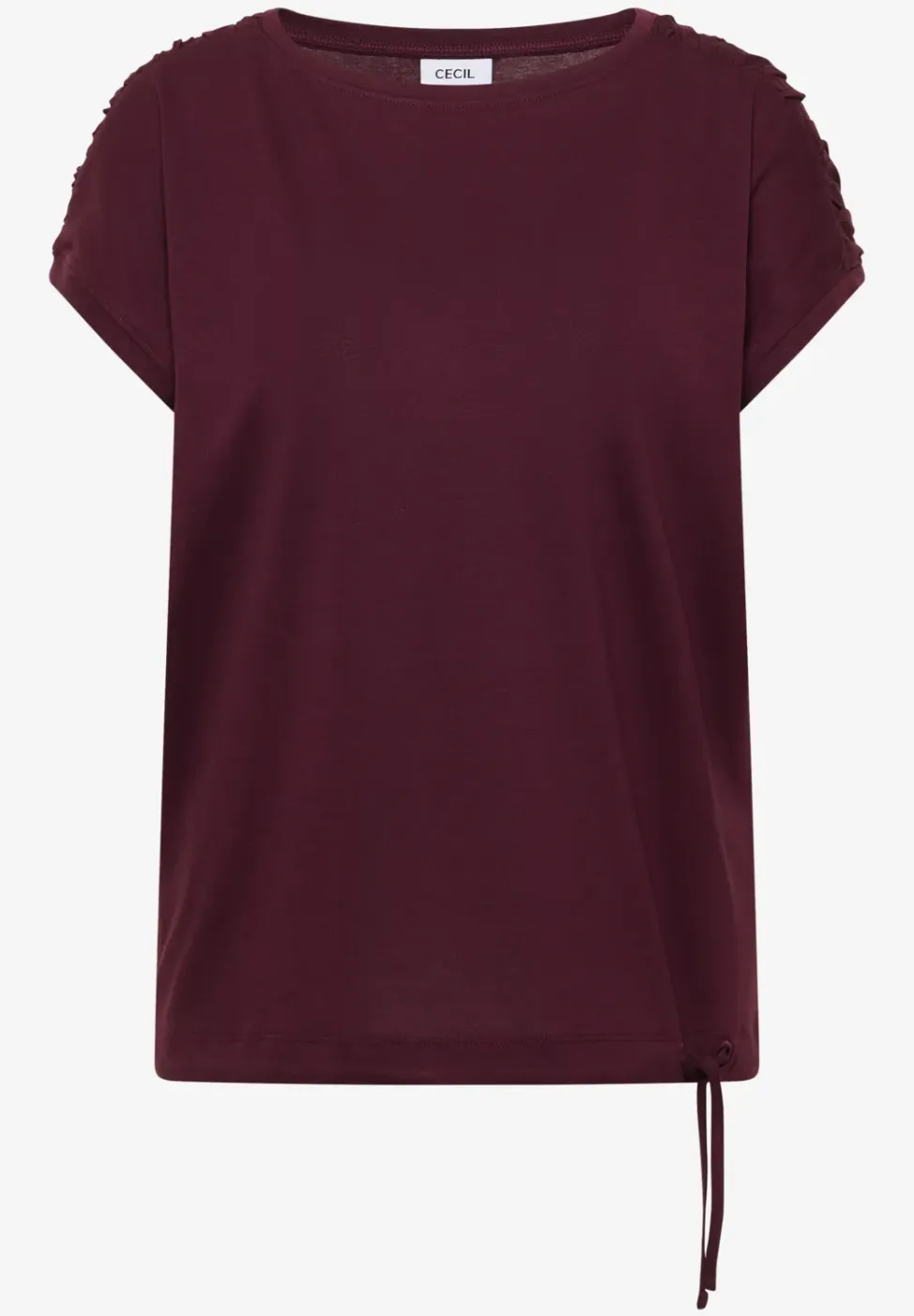 Shirt met korte mouwen en rimpels