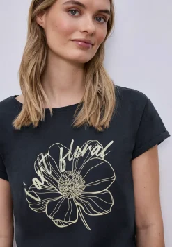 Shirt met korte mouwen en bloemen Artwork