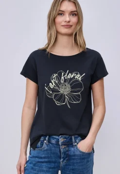 Shirt met korte mouwen en bloemen Artwork