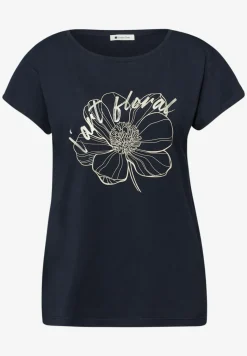 Shirt met korte mouwen en bloemen Artwork