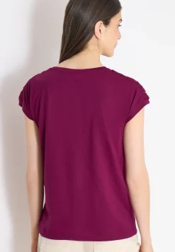 Shirt met korte mouwen en rimpels