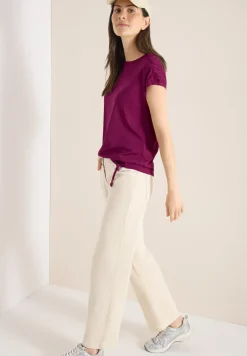 Shirt met korte mouwen en rimpels
