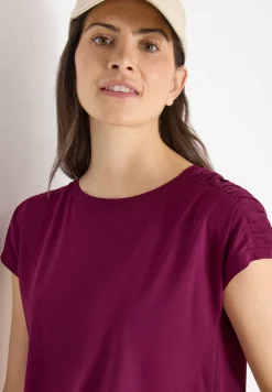 Shirt met korte mouwen en rimpels