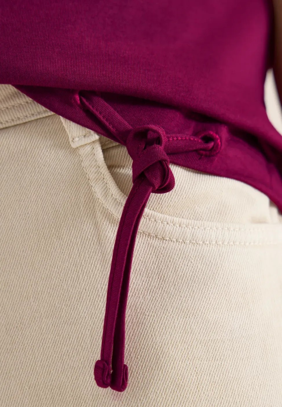 Shirt met korte mouwen en rimpels