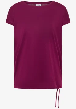 Shirt met korte mouwen en rimpels