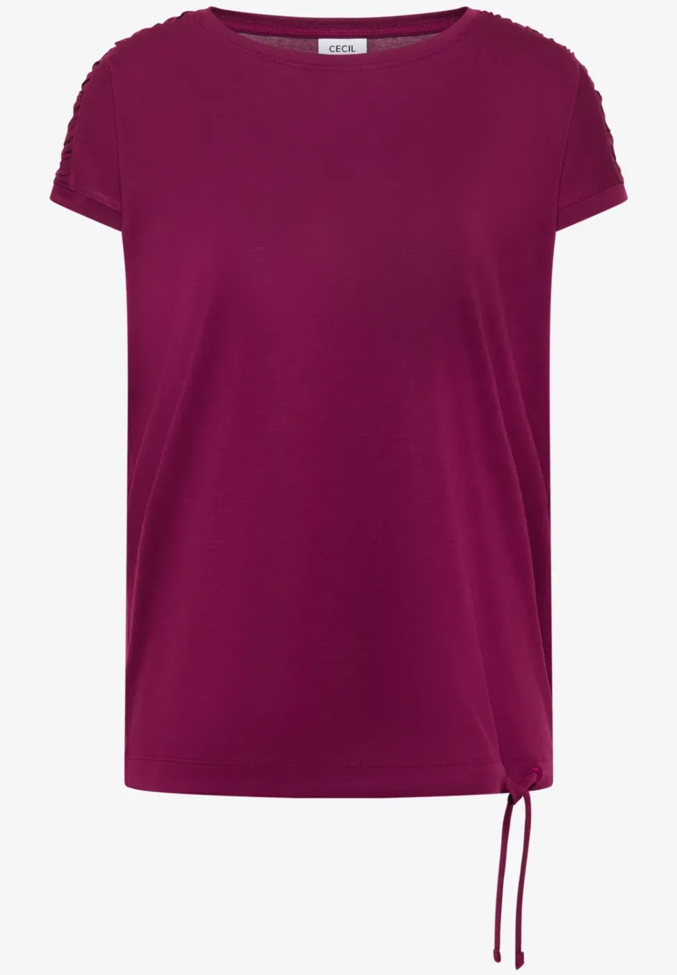 Shirt met korte mouwen en rimpels