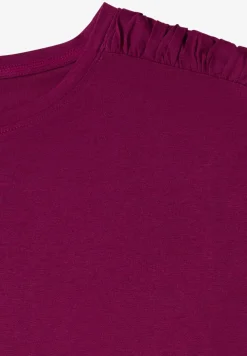Shirt met korte mouwen en rimpels